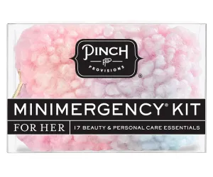 Pinch Provisions Minimergency Kit, Includes 17 Travel-Sized Cosmetic Essentials, Convenient for Purses, Emergency Beauty Accessories, Gifts for Holidays & Birthdays, Multicolor Sherpa