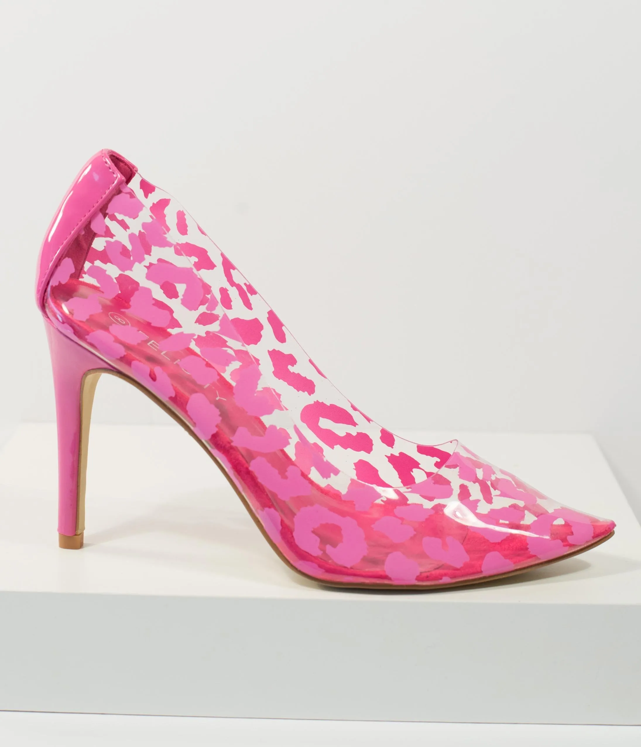 Pink & Clear Leopard High Heel Pumps