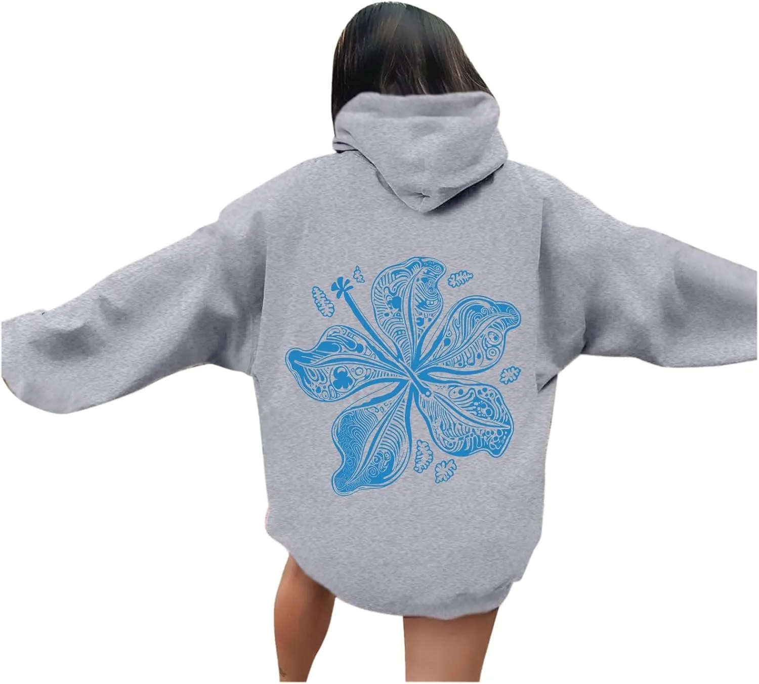Pink Graphic Hoodie for Women Cute Preppy Sweatshirt Long Sleeve Pink Puff Graphic Pullover for Teen Girls