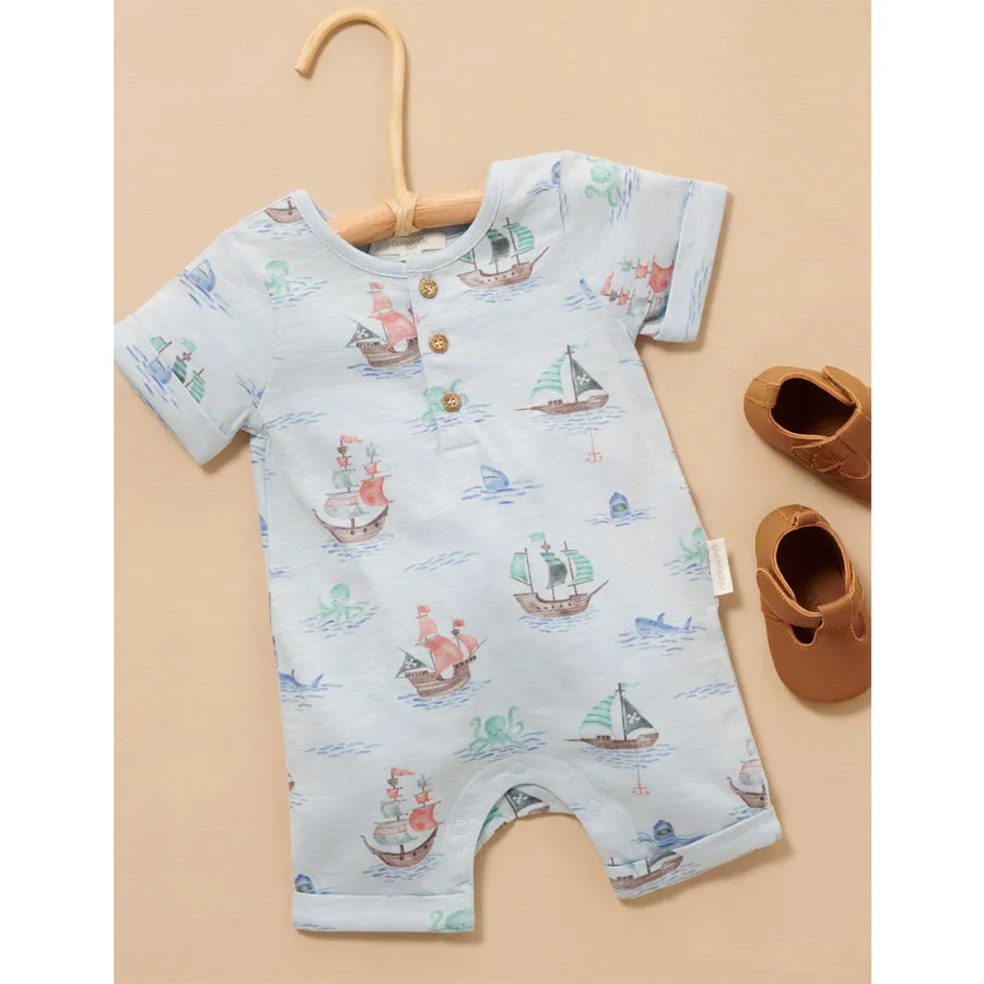 Pirate Ship Henley Growsuit