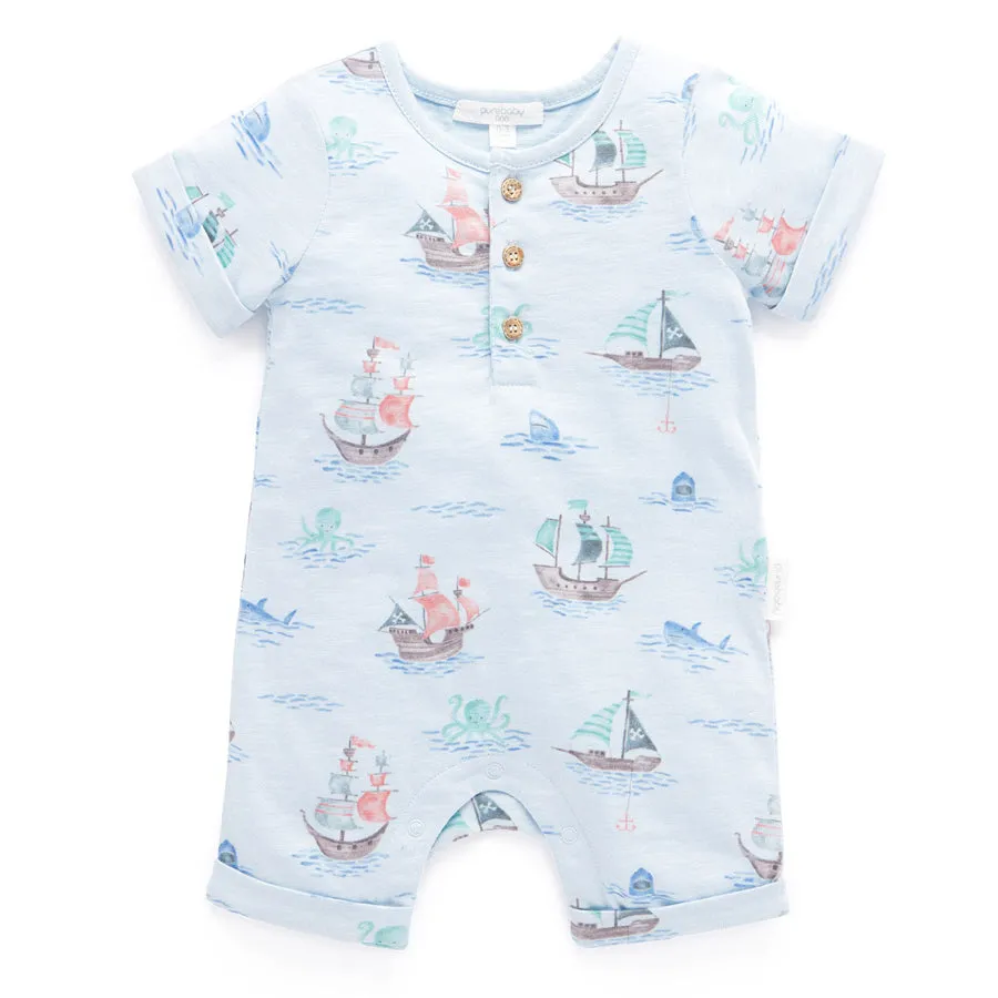 Pirate Ship Henley Growsuit