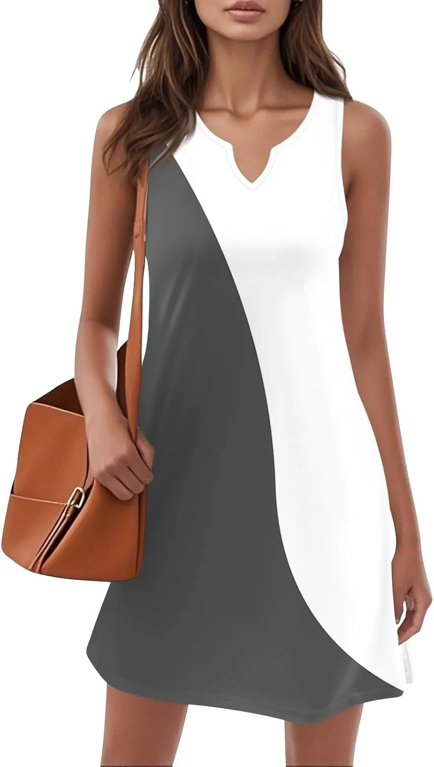 Pop Summer Baseball Sundress Womens Plus Size Sleeveless Print Dresses Women's V Neck Comfortable Loose Dress