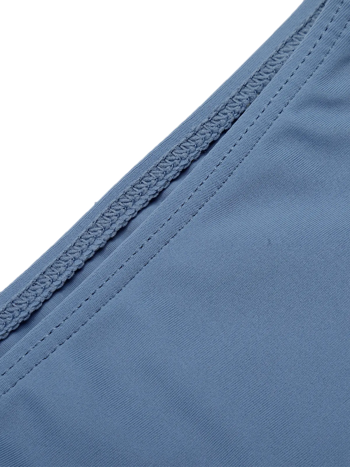 [Pre-Sale] Blue 1930s Solid Buttoned Bandeau Swimsuit