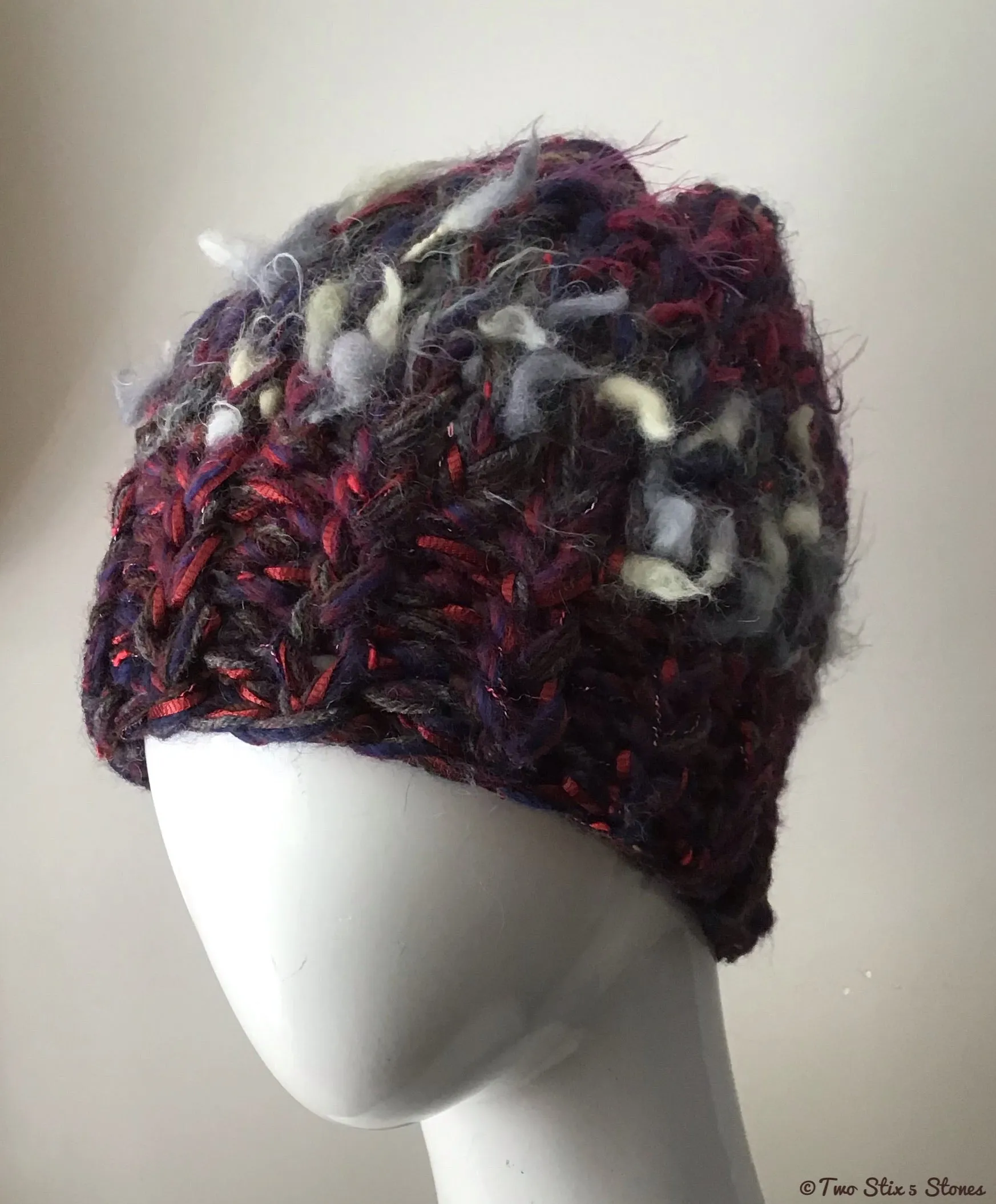 Purple Tweed Knit Beanie
