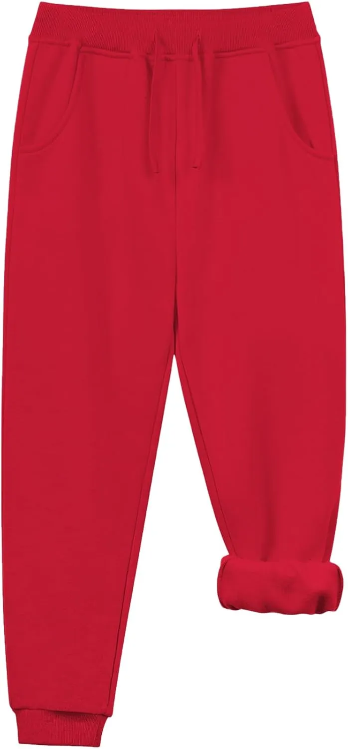 QBK Toddler to Youth Soft Brushed Fleece Jogger Sweatpants Kids Pants with Pockets for Boys and Girls