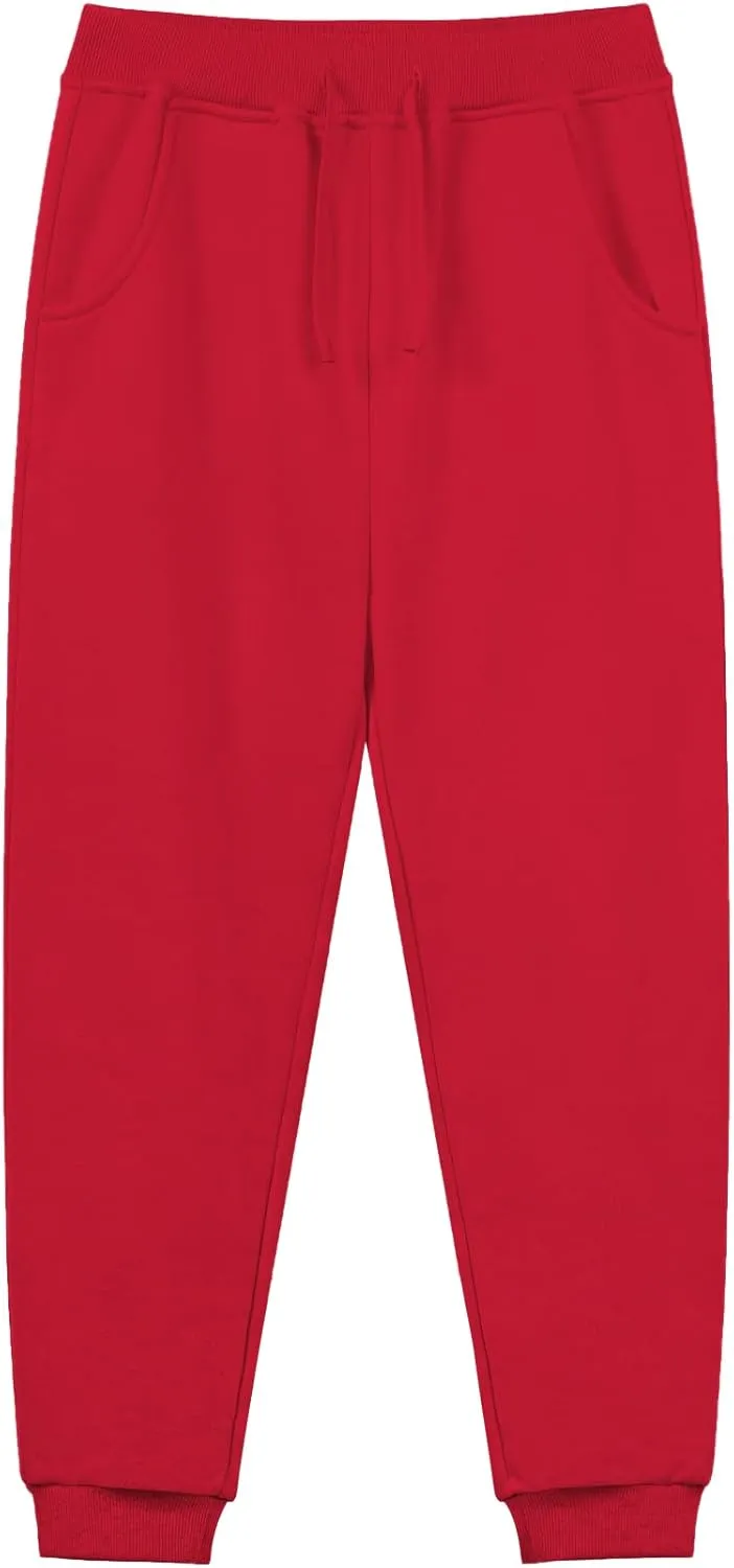 QBK Toddler to Youth Soft Brushed Fleece Jogger Sweatpants Kids Pants with Pockets for Boys and Girls