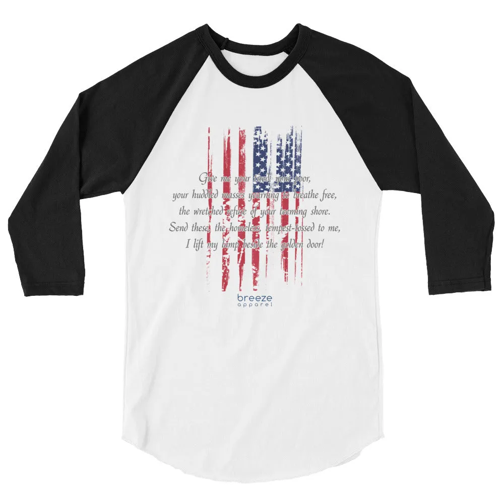 "huddled masses" ladies' 3/4-sleeved shirt