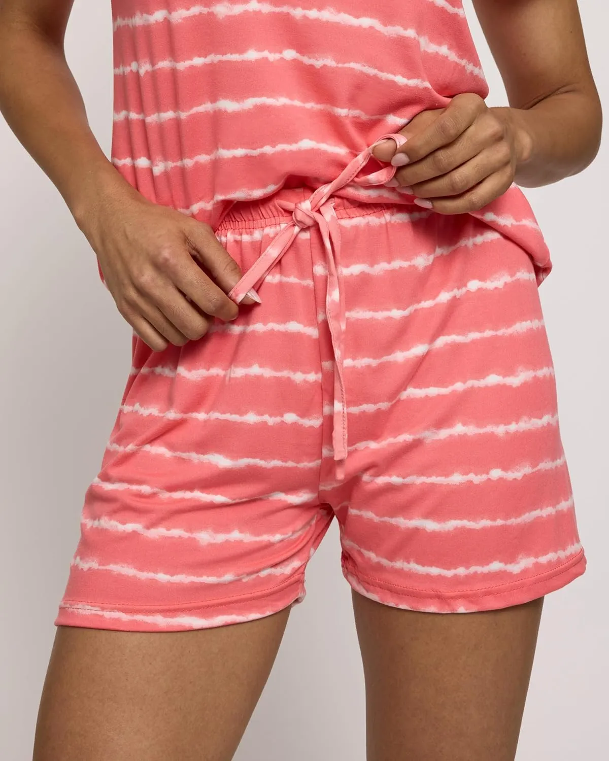 Real Essentials 2 Pack: Ultra Soft Womens Pajama Set Short Sleeve and Shorts Lounge & Sleepwear (Available In Plus)