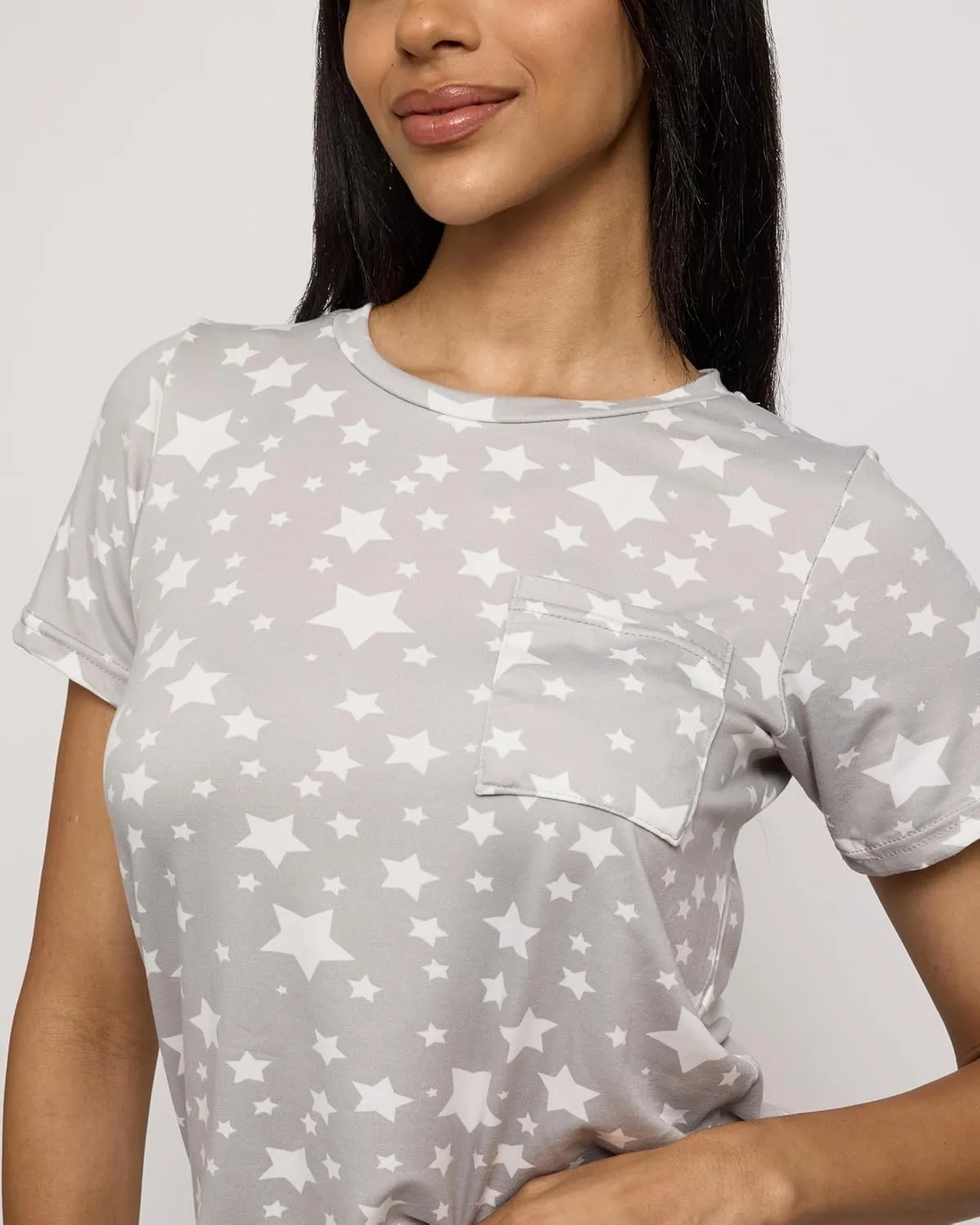 Real Essentials 2 Pack: Ultra Soft Womens Pajama Set Short Sleeve and Shorts Lounge & Sleepwear (Available In Plus)