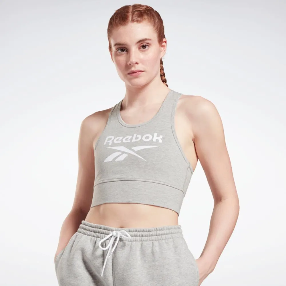 Reebok Apparel Women Reebok Identity Sports Bra MGREYH/WHITE