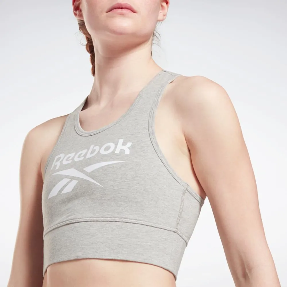 Reebok Apparel Women Reebok Identity Sports Bra MGREYH/WHITE