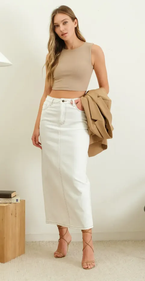 Reversible Sleeveless Knit Crop Top