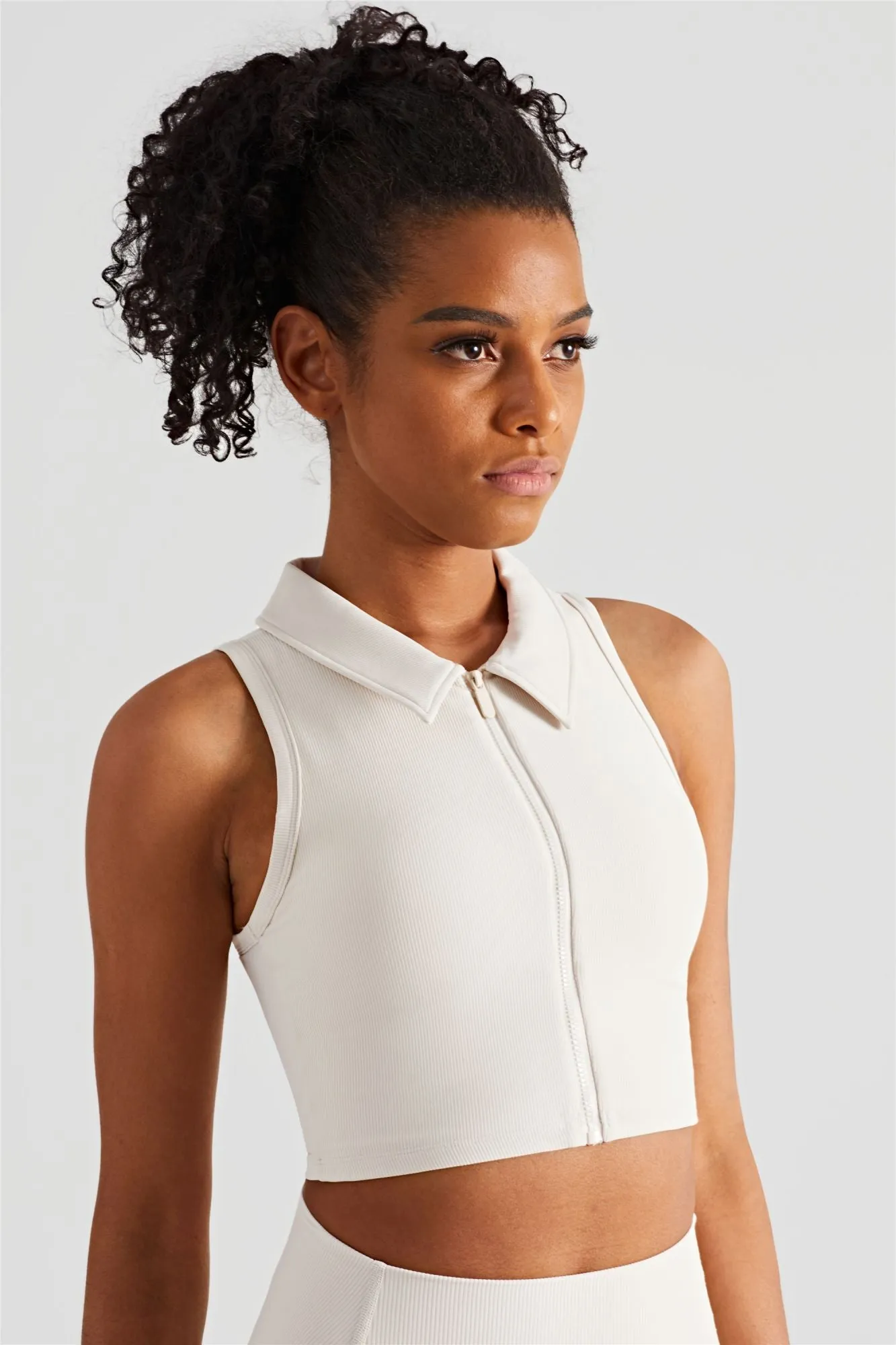 Ribbed Crop Tank Top & Yoga Leggings Activewear Set