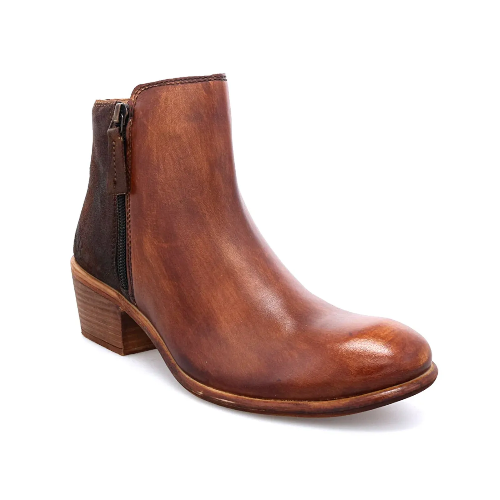 ROAN Liz Heeled Ankle Boot (Women) - Tan Crust Suede