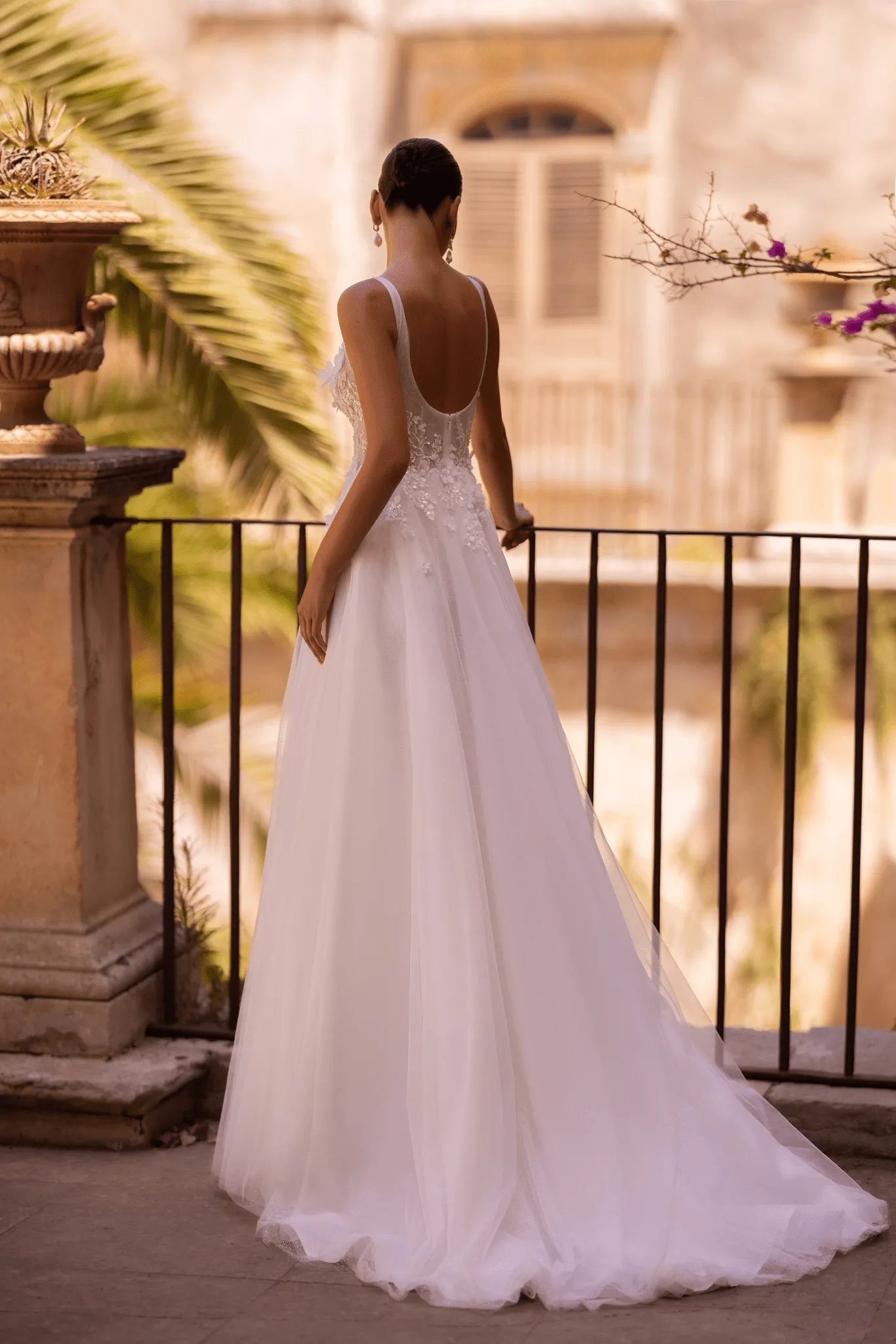 Romantic A-Line Wedding Gown with Sequined Floral Appliqué - Sleeveless Wedding Dress Plus Size