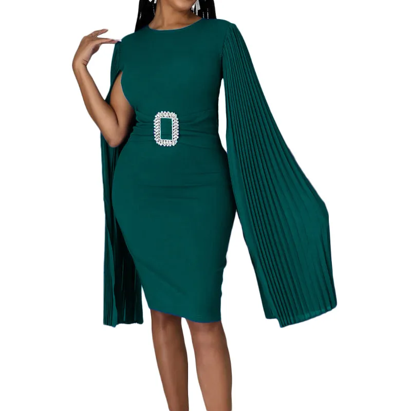 Seductive Monochrome Cape Bodycon Dress