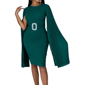 Seductive Monochrome Cape Bodycon Dress