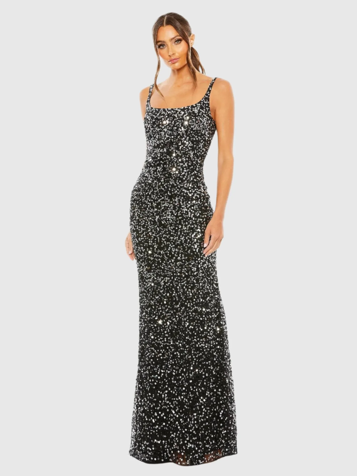 Sequined Low Back Slip Gown