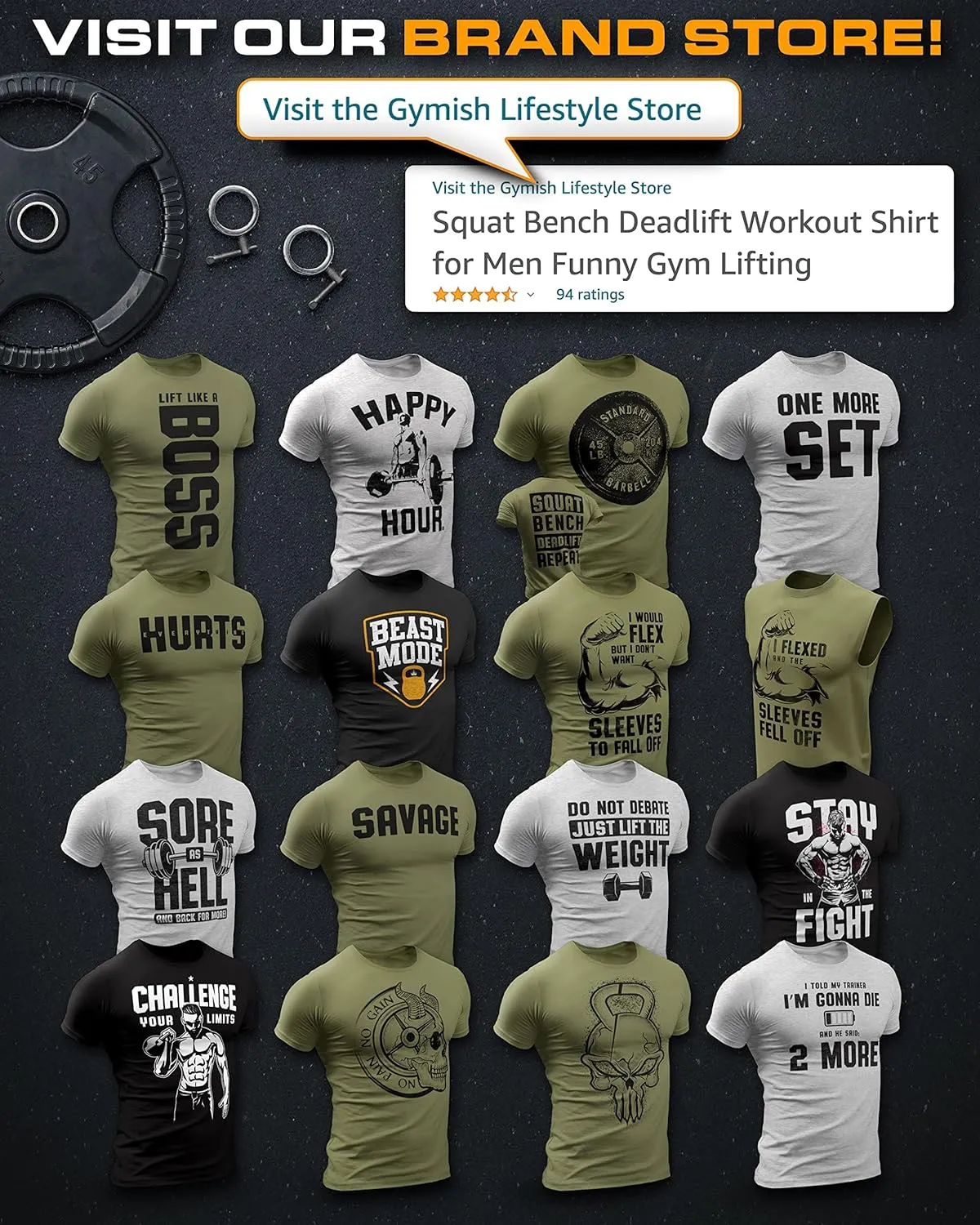 Shock The World Make It Happen Simple Weightlifting Workout Gym Tshirt