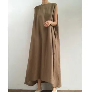 Simple Loose Sleeveless Long Dress
