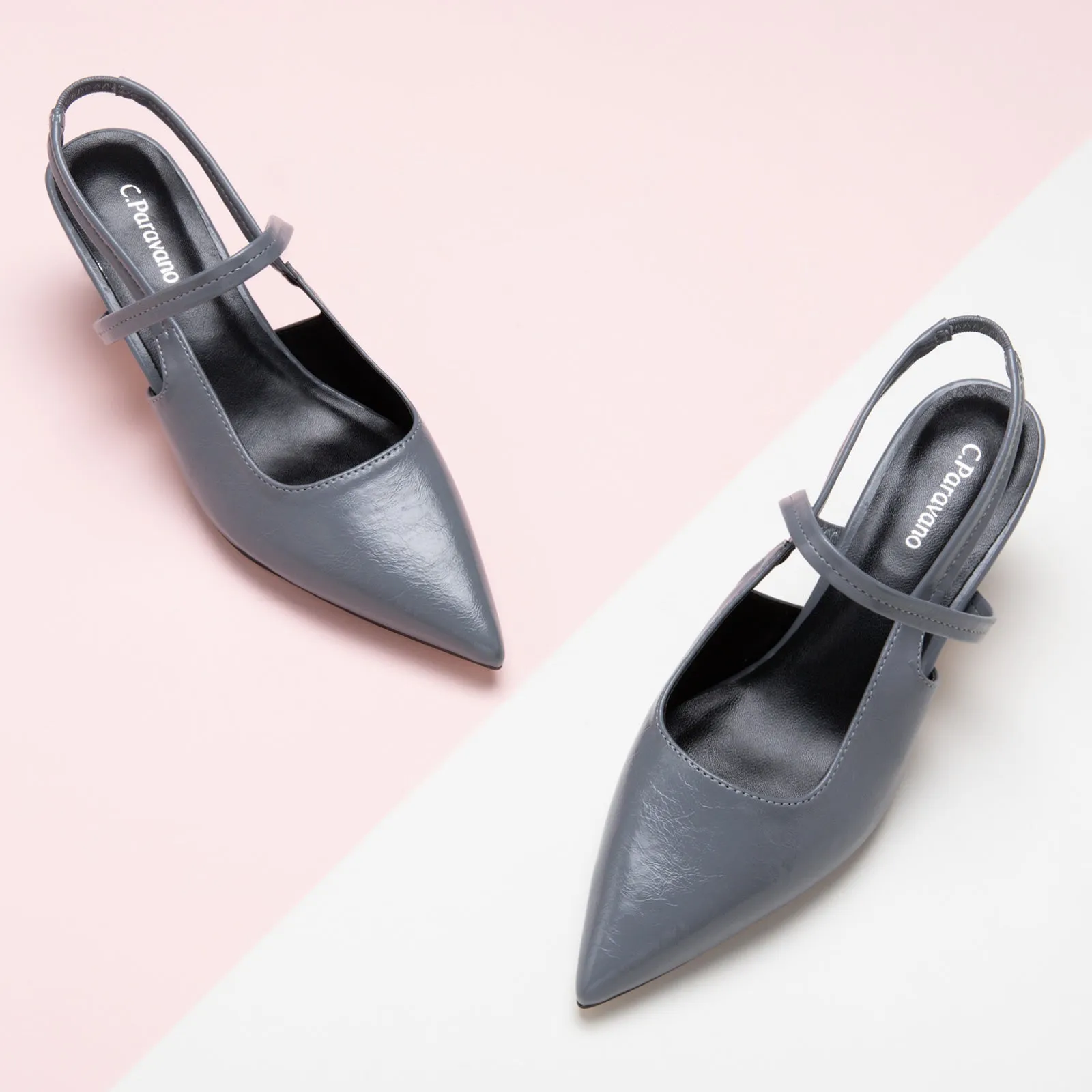 Sleek Pointed Toe Straps Slingback Pumps