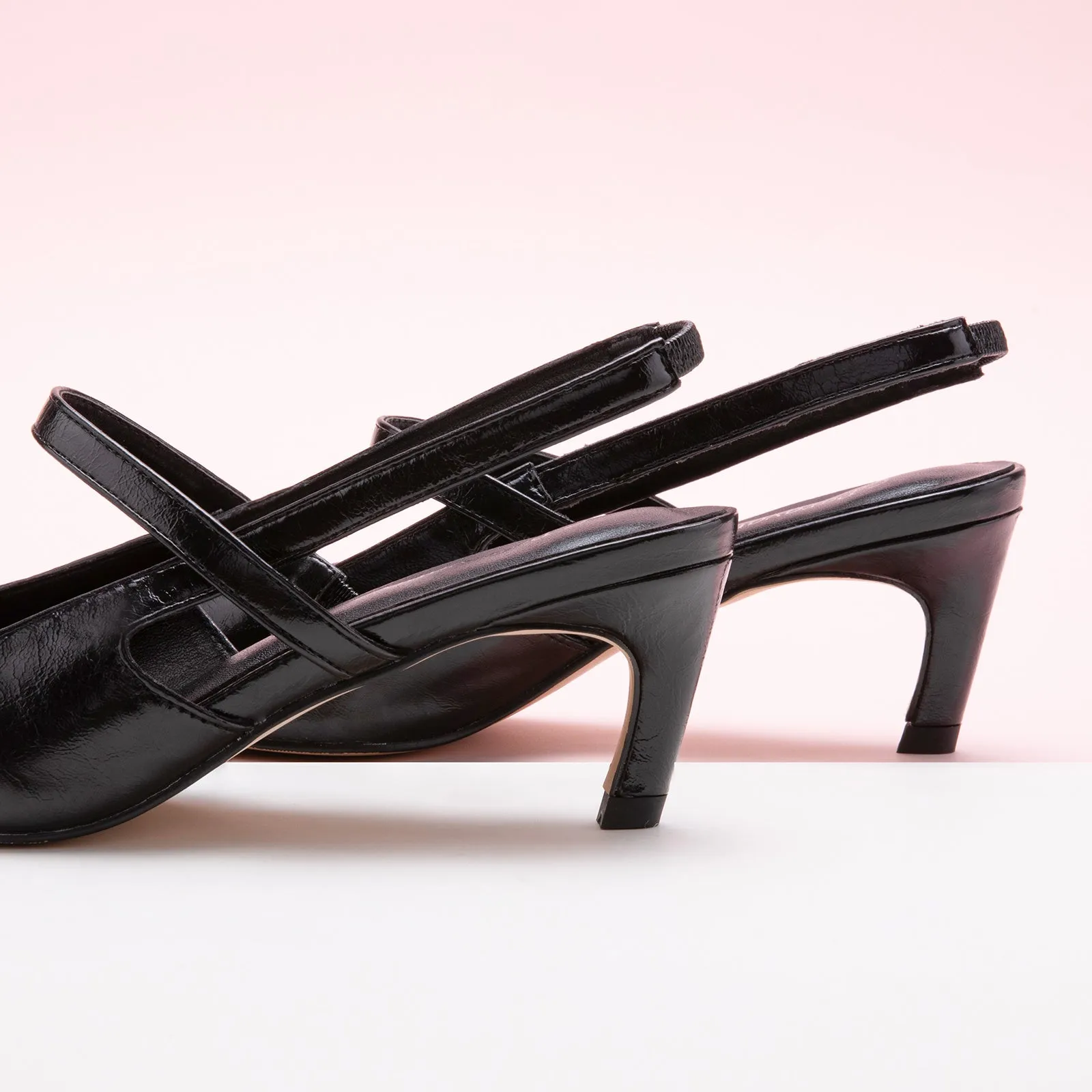 Sleek Pointed Toe Straps Slingback Pumps