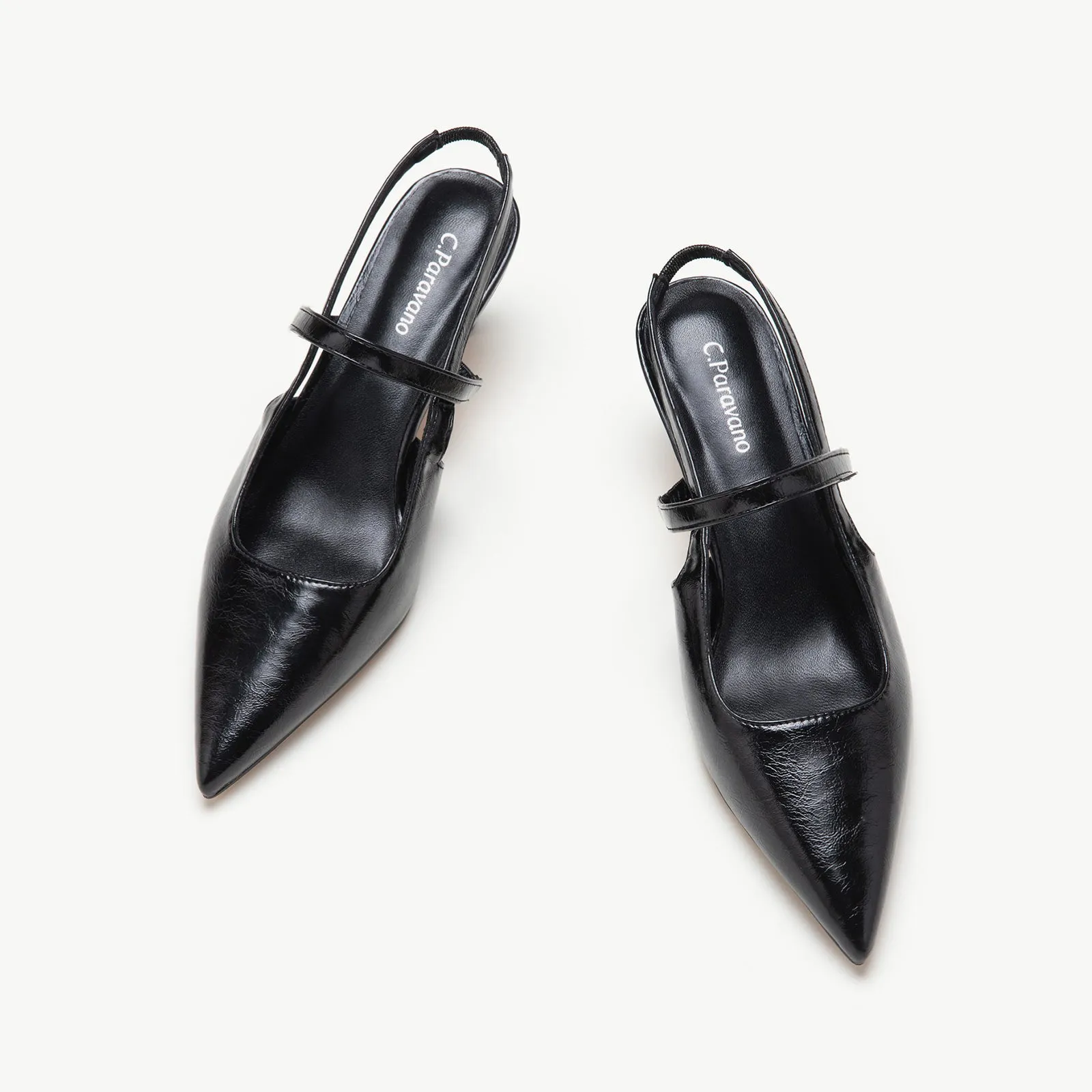 Sleek Pointed Toe Straps Slingback Pumps