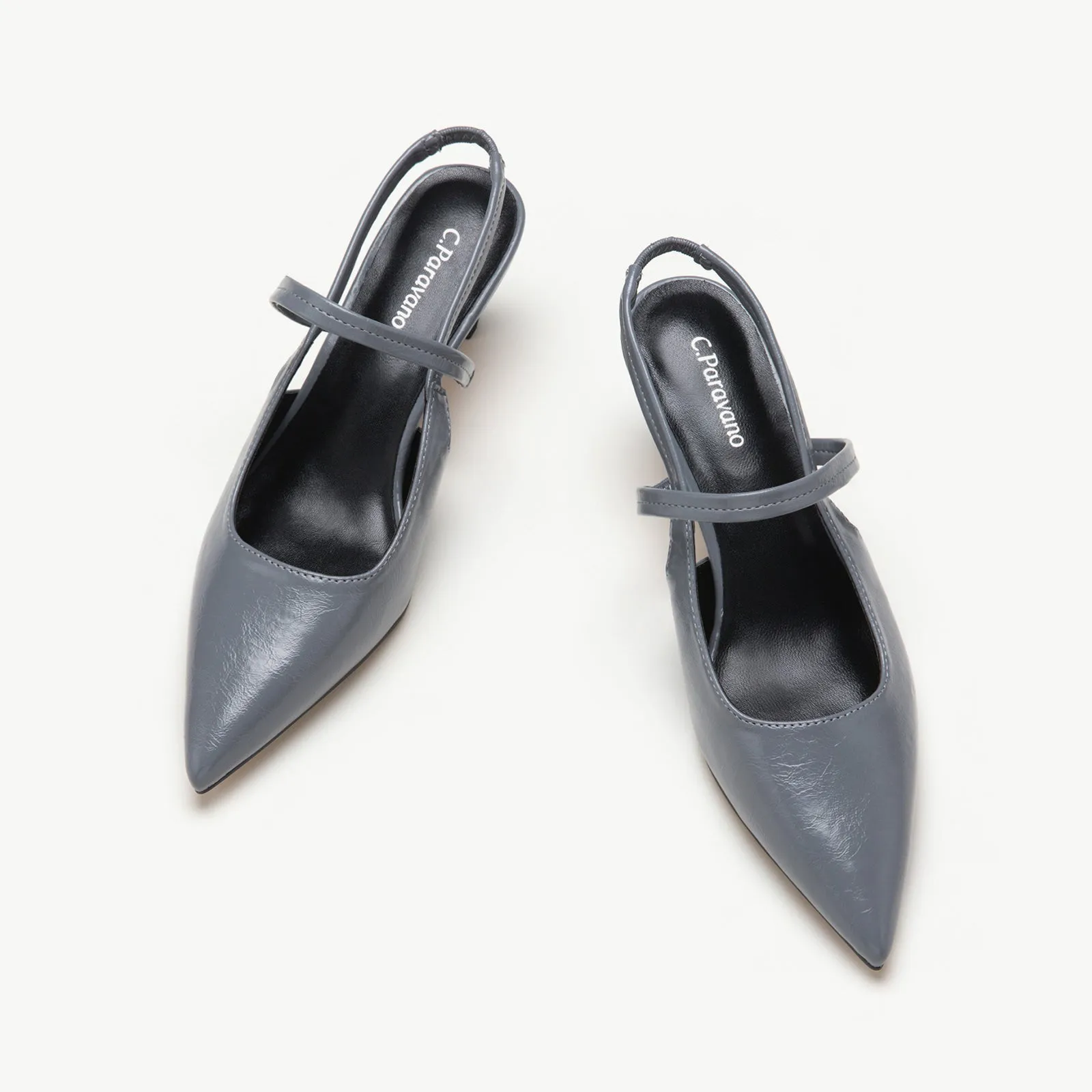 Sleek Pointed Toe Straps Slingback Pumps