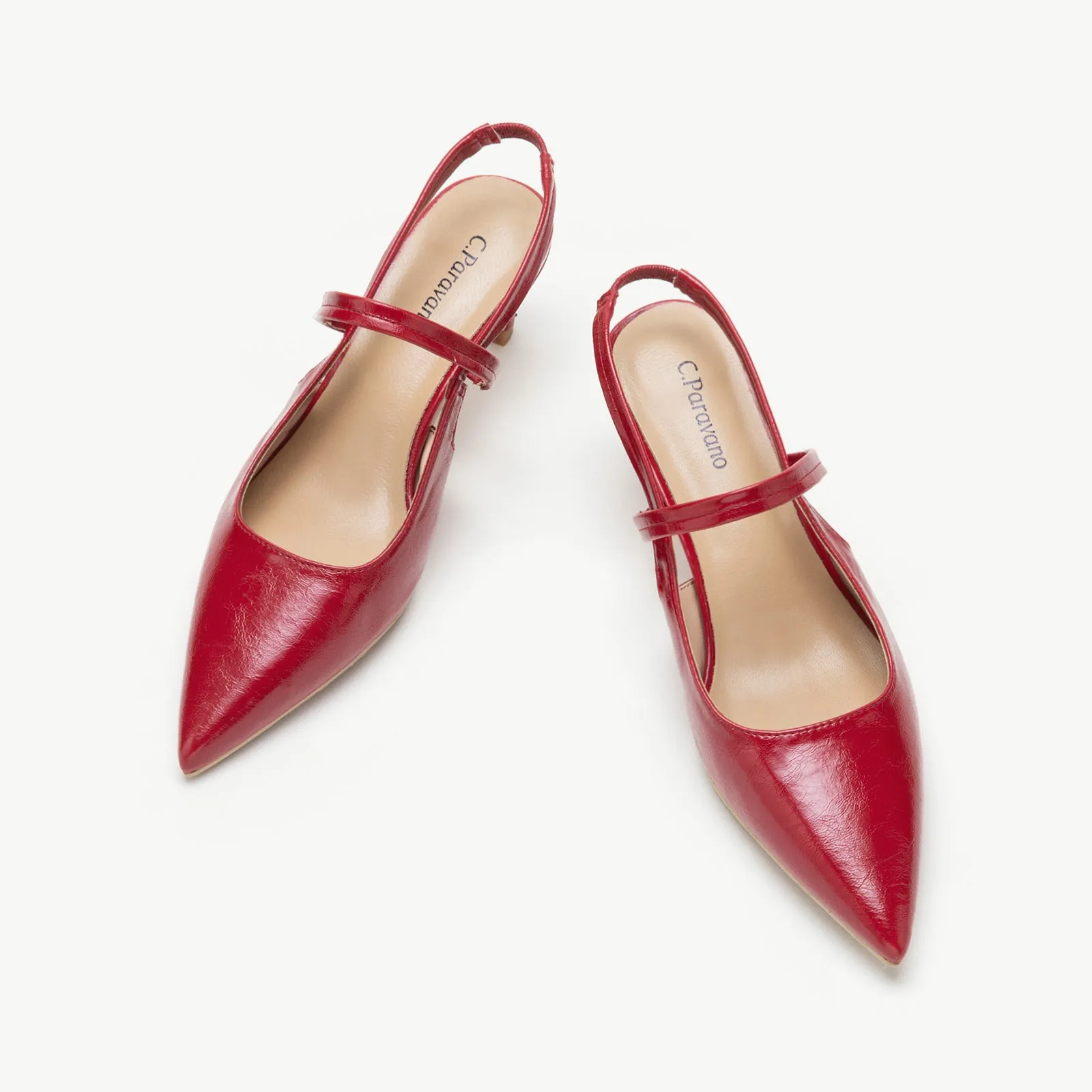 Sleek Pointed Toe Straps Slingback Pumps