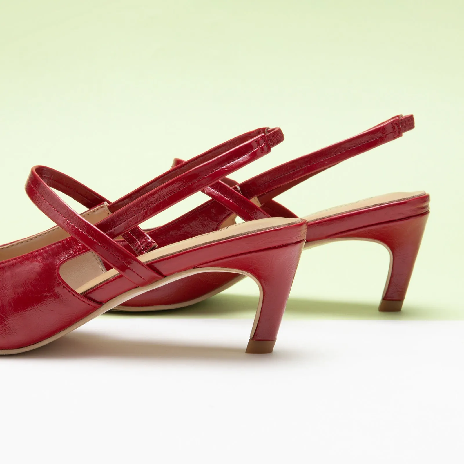 Sleek Pointed Toe Straps Slingback Pumps