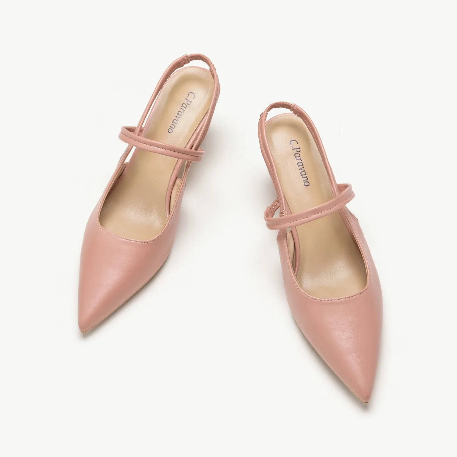 Sleek Pointed Toe Straps Slingback Pumps