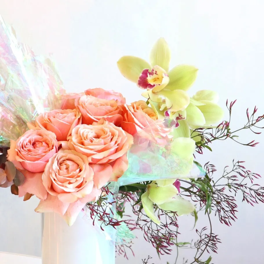 Stacy K Floral |Unicorn Dozen Roses with Orchid Vased