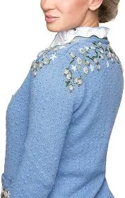 Stockerpoint Hilda Knitted Jacket with Hand Embroidery