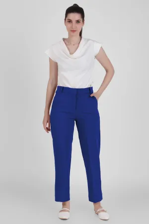 Straight Fit Formal Trousers, Blue