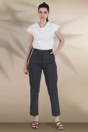 Straight Fit Formal Trousers, Bluish Gray