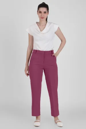 Straight Fit Formal Trousers, Dusky Mauve