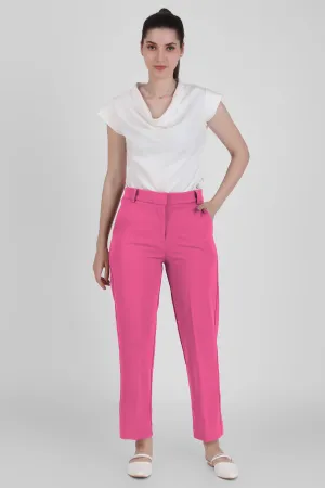 Straight Fit Formal Trousers, Pink