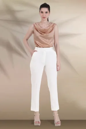 Straight Fit Formal Trousers, White