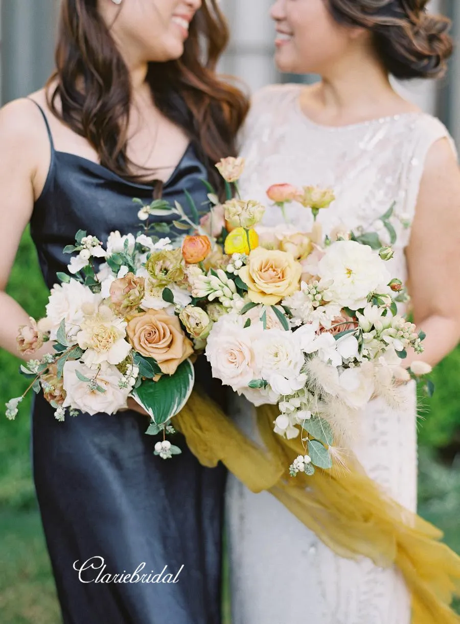Straps Bridesmaid Dresses, Simple Wedding Bridesmaid Dresses