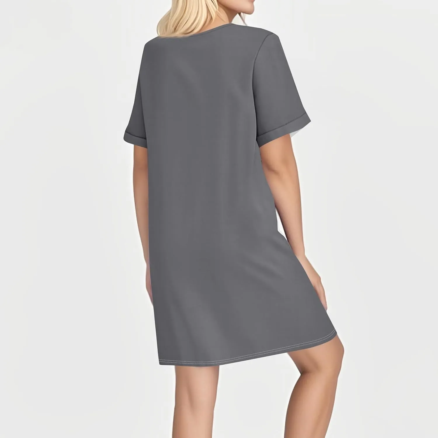 Summer Dresses for Women 2025 Short Sleeve V-Neck Buttons Boho Flattering Comfortable Vacation Plus Size Sundresses