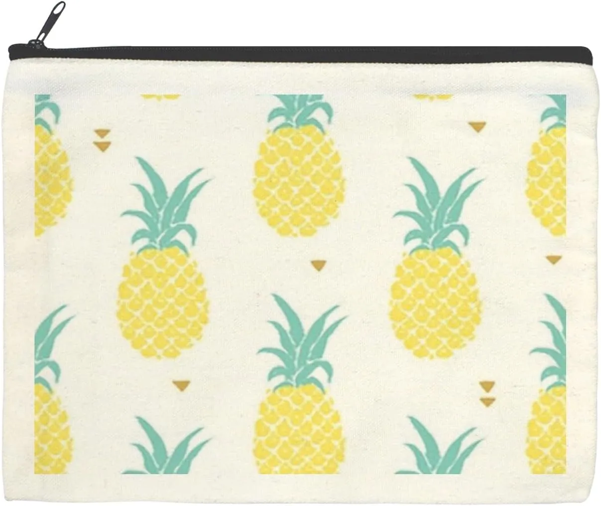 susiyo Yellow Pineapple Cosmetic Bag-with Zipper, Makeup Bag Convenient Carry Pen Pouch, 22.517.5cm for Women Large Capacity Cute Toiletry Bag Travel, Office