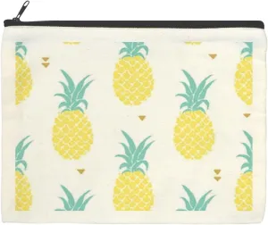 susiyo Yellow Pineapple Cosmetic Bag-with Zipper, Makeup Bag Convenient Carry Pen Pouch, 22.517.5cm for Women Large Capacity Cute Toiletry Bag Travel, Office