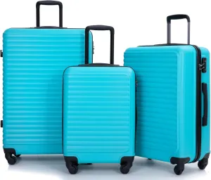 SVRCK Travel Smart with 3-Piece Lightweight Luggage Set, ABS Material, Spinner Wheels, Convenient Storage, Turquoise
