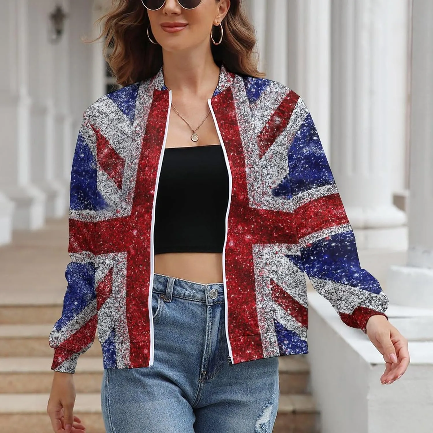 TAIZIYEAH Jacket for Women American Flag Hoodie Zip Up Tops Pullover Long Sleeve Sweatshirts Coat Soft Relaxed Oversized