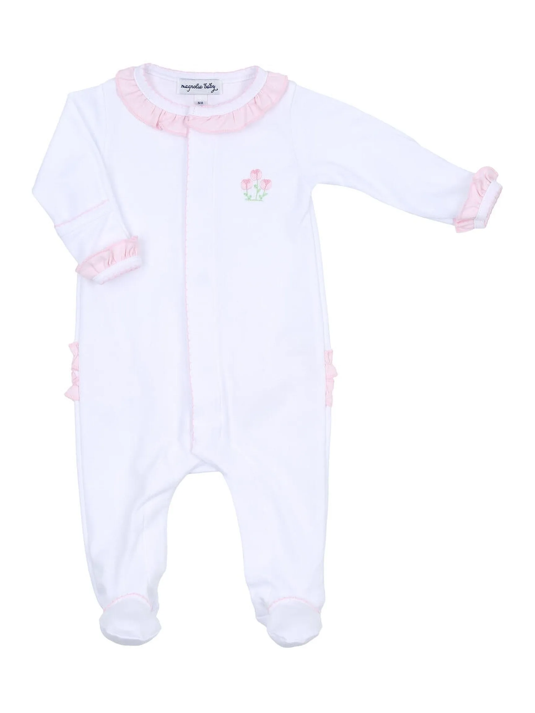 Tessa's Classics Embroidered Ruffle Footie