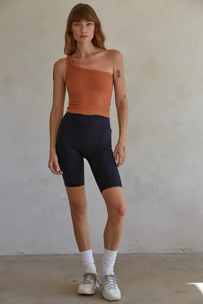 The Emery One Shoulder Ribbed Top