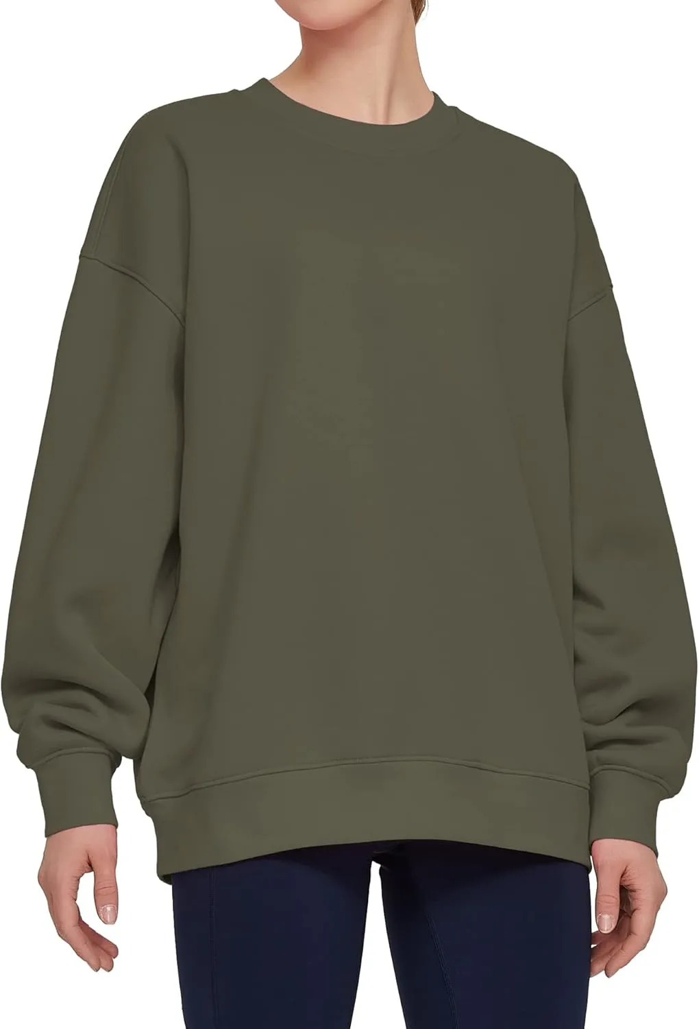 THE GYM PEOPLE Womens' Fleece Crewneck Loose fit Soft Oversized Pullover Sweatshirt