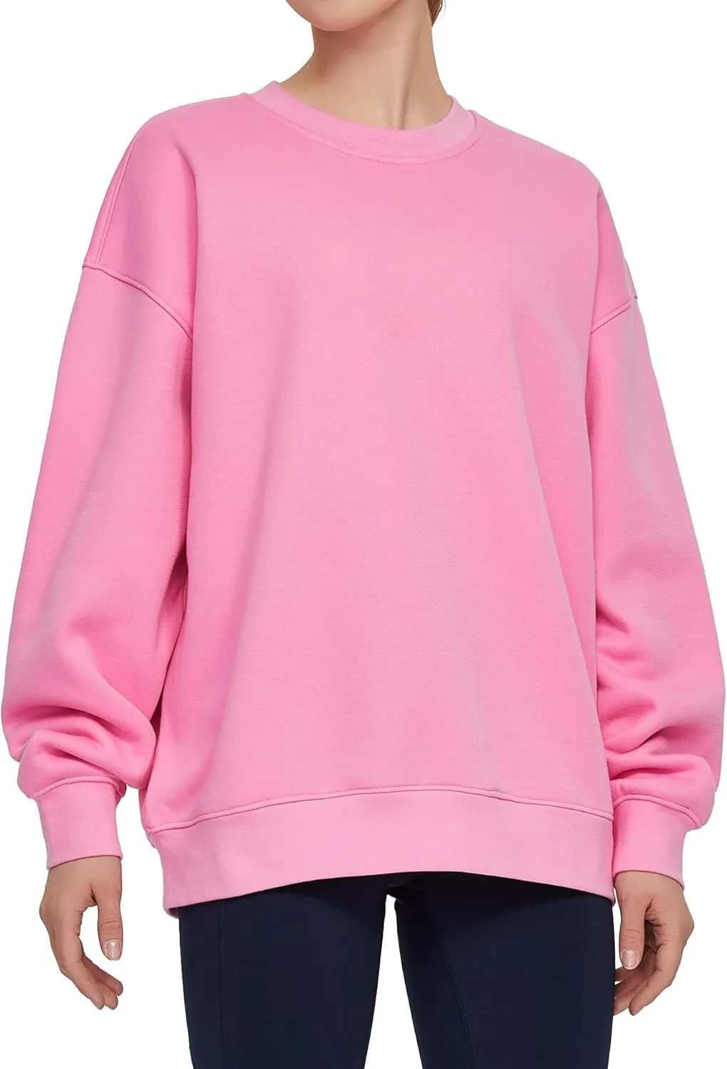 THE GYM PEOPLE Womens' Fleece Crewneck Loose fit Soft Oversized Pullover Sweatshirt