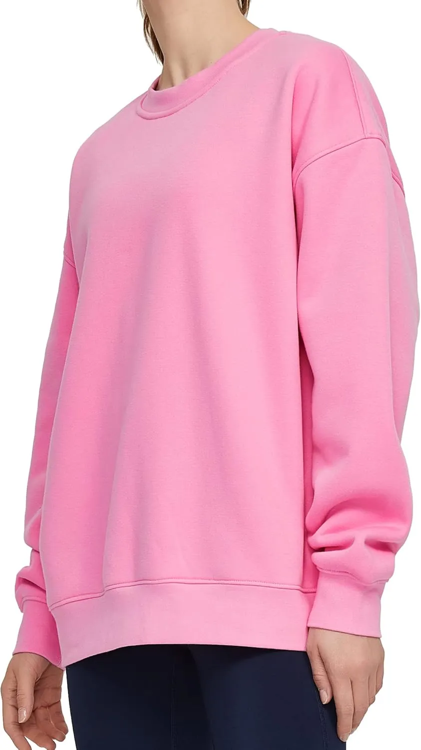 THE GYM PEOPLE Womens' Fleece Crewneck Loose fit Soft Oversized Pullover Sweatshirt
