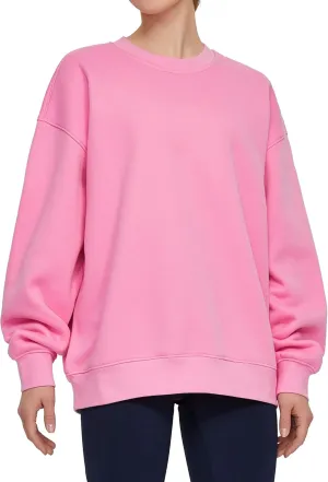 THE GYM PEOPLE Womens' Fleece Crewneck Loose fit Soft Oversized Pullover Sweatshirt